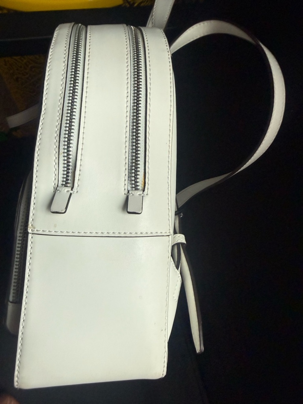 Michael Kors Black Mini Backpack with Beige Trim and Travel Patches - Picture 4 of 7